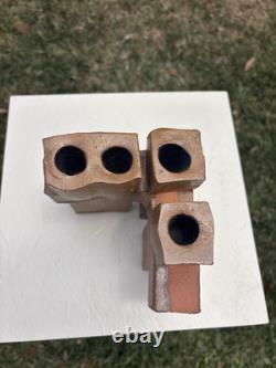 MCentury California studio pottery Brutalist sculpture candelabrum Win Ng 3.9 Lb