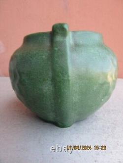 MINT Weller Arts & Crafts Matte Green 4 1/4 by 5 Geometric & Faux Buttress Pot