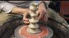 Making Throwing A Pottery Candlestick On The Wheel
