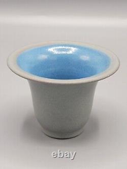 Marblehead Arts and Crafts Art Pottery Matt gray and blue