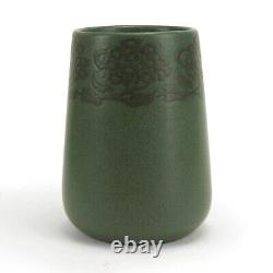 Marblehead Pottery 7 floral decorated vase Arts & Crafts matte green gray