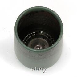 Marblehead Pottery 7 floral decorated vase Arts & Crafts matte green gray