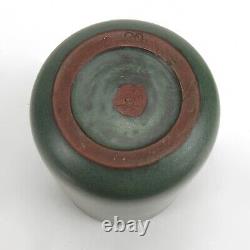 Marblehead Pottery 7 floral decorated vase Arts & Crafts matte green gray