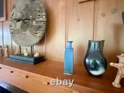 Marblehead Pottery Arts & Crafts Mid Century Modern Blue Bud Vase 1960's