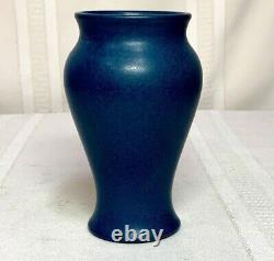 Marblehead Pottery, Corseted Shoulder Matte Blue Vase, Arts & Crafts, Great Form