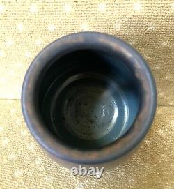 Marblehead Pottery Large Arts And Crafts Vase Matte Blue Leopard Glaze