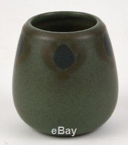 Marblehead Pottery Matte Green Arts And Crafts Vase Decorated