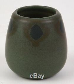 Marblehead Pottery Matte Green Arts And Crafts Vase Decorated