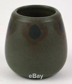 Marblehead Pottery Matte Green Arts And Crafts Vase Decorated