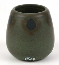 Marblehead Pottery Matte Green Arts And Crafts Vase Decorated