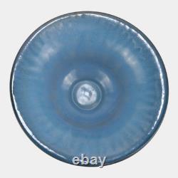 Marblehead Pottery Mottled Blue Arts And Crafts Tree Of Life Flared Rim Bowl