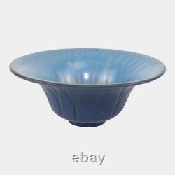 Marblehead Pottery Mottled Blue Arts And Crafts Tree Of Life Flared Rim Bowl