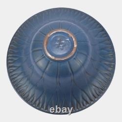 Marblehead Pottery Mottled Blue Arts And Crafts Tree Of Life Flared Rim Bowl