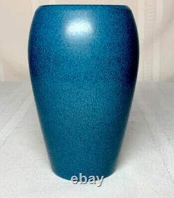 Marblehead Pottery, Tapered Swollen Matte Blue Vase Arts & Craft Marblehead Blue