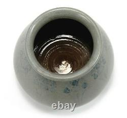 Marblehead Pottery floral HT decorated vase Arts & Crafts matte gray blue