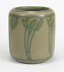 Marblehead Pottery Floral Decorated Vase Arts & Crafts Matte Blue Green Gray