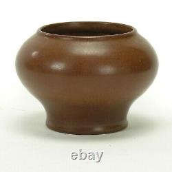 Marblehead Pottery undecorated tobacco brown baluster shape vase Arts & Crafts