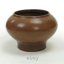 Marblehead Pottery undecorated tobacco brown baluster shape vase Arts & Crafts