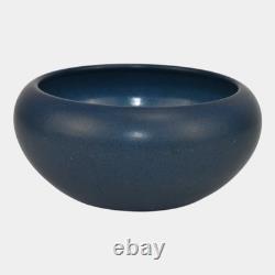 Marblehead Vintage Arts and Crafts Pottery Blue Ceramic Bowl