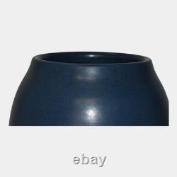 Marblehead Vintage Arts and Crafts Pottery Large Blue Bulbous Ceramic Vase
