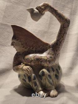 Marilyn Andrews(1942-2019)2004 Studio Pottery Whimsical Artisan Pitcher -1 Of 1
