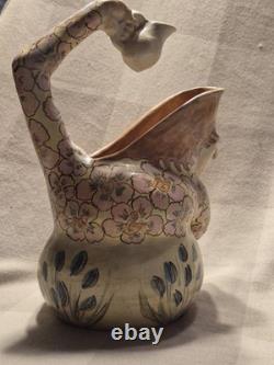 Marilyn Andrews(1942-2019)2004 Studio Pottery Whimsical Artisan Pitcher -1 Of 1