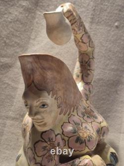 Marilyn Andrews(1942-2019)2004 Studio Pottery Whimsical Artisan Pitcher -1 Of 1