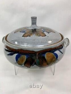 Mark Shekore Studio Crafted Large Stoneware Signed Potter Casserole Dish 9 X 7