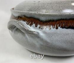 Mark Shekore Studio Crafted Large Stoneware Signed Potter Casserole Dish 9 X 7