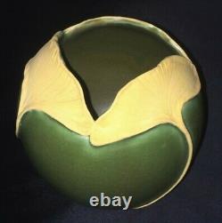 Mary Pratt Studio Ginkgo Leaf Ball Vase Ephraim Faience Arts & Crafts Mint