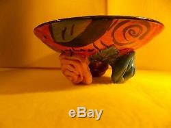 Mary Rose Young- 1995- Art Studio-hand Crafted Pottery-roses Plate- Rose Footed