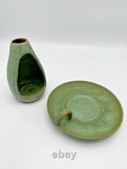 Matte Green Arts And Crafts Chamber Stick