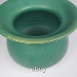 Matte green mission arts and crafts Roycroft Era cuspidor spitoon Vase