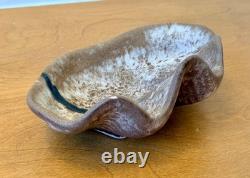 McCarty Merigold Mississippi Nutmeg Studio Art Pottery Shell Bowl Plate Vtg