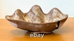 McCarty Merigold Mississippi Nutmeg Studio Art Pottery Shell Bowl Plate Vtg
