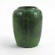 Merrimac Pottery Flower Decorated Vase Arts & Crafts Matte Green Feathered Glaze