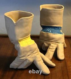 Michael Harvey Craft Bisque Porcelain Garden Glove Hand Vase Planter Pop Surreal