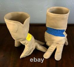 Michael Harvey Craft Bisque Porcelain Garden Glove Hand Vase Planter Pop Surreal