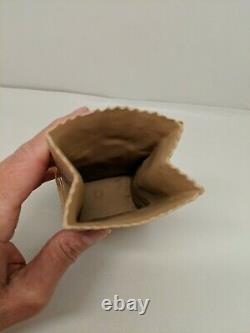 Michael Harvey Michel Craft Brown Paper Bag #1 Vase Bisque Ceramic Canada 5 5/8