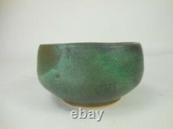 Mid Century Studio Art Pottery Bowl Green Arts And Crafts Glaze Signed