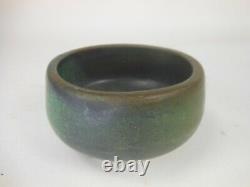 Mid Century Studio Art Pottery Bowl Green Arts And Crafts Glaze Signed