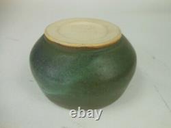 Mid Century Studio Art Pottery Bowl Green Arts And Crafts Glaze Signed