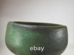 Mid Century Studio Art Pottery Bowl Green Arts And Crafts Glaze Signed