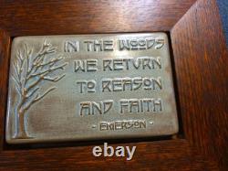 Mission Guild Studio Framed Art Clay Tile Emerson Quote With Tree