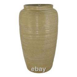 Monmouth Pottery Vintage Arts and Crafts Pottery White Stoneware Floor Vase