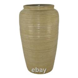 Monmouth Pottery Vintage Arts and Crafts Pottery White Stoneware Floor Vase