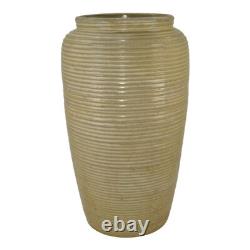 Monmouth Pottery Vintage Arts and Crafts Pottery White Stoneware Floor Vase