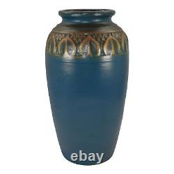 Monmouth Western Stoneware 1930s Arts And Crafts Pottery Blue Stoneware Vase