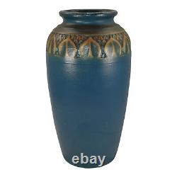 Monmouth Western Stoneware 1930s Arts And Crafts Pottery Blue Stoneware Vase