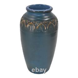 Monmouth Western Stoneware 1930s Arts And Crafts Pottery High Glaze Blue Vase